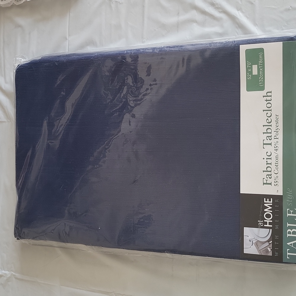 Navy Fabric Tablecloth